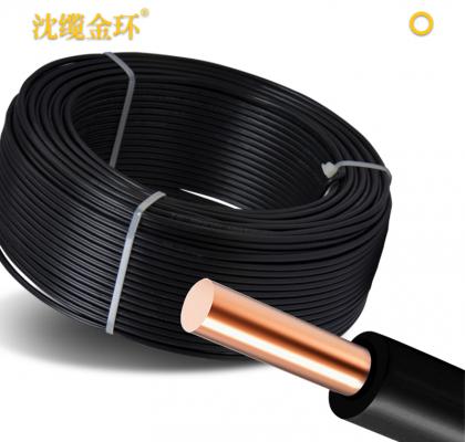 沈缆金环 1芯（单根）ZR-BV 1.0mm?-6mm?  铜芯聚氯乙烯绝缘阻燃电线 白色、玄色、红色、黄色、蓝色、绿色、双色